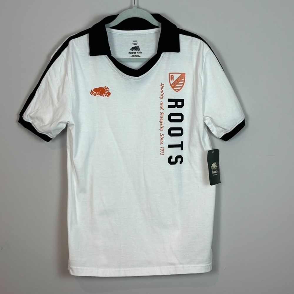 Roots Kids‎ NWT Collared Shirt Size Med (7-8 yrs) Sports Soccer Preppy Classic